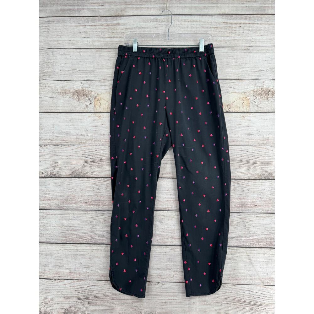 Marine Layer Deck Of Cards Print Casual Pull On Pants Womens Medium Navy Blue